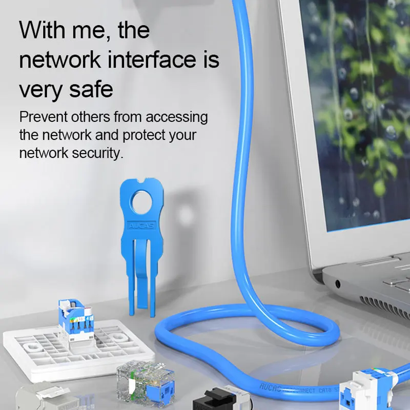 Zoerax Rj45 Port Lock com Chaves Hub Ethernet Feminino Anti Dust Cover Cap Protector Compatível com Computador Roteador - Imagem 2