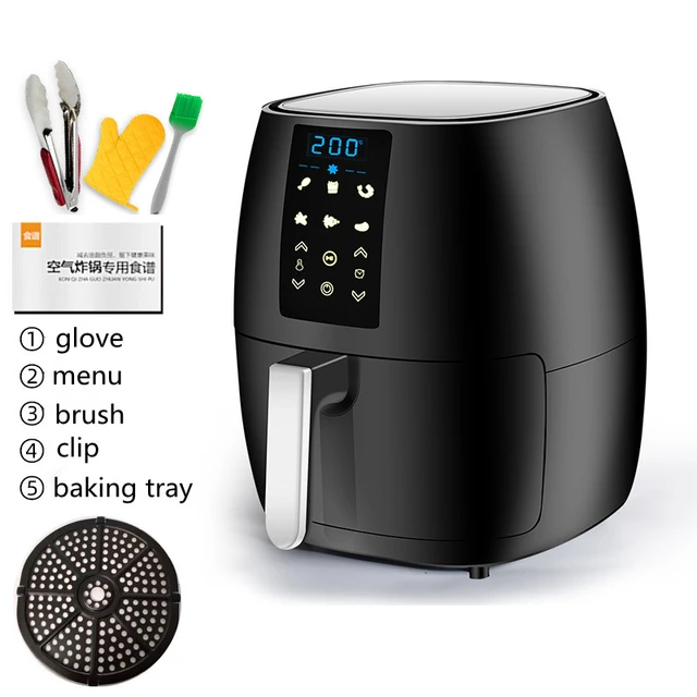 Smart Air Fryer Oven 5 Liters Oil Free Digital Control Electric Airfryer  Toaster Lcd Display Intelligent Cooking Machine - Air Fryers - AliExpress