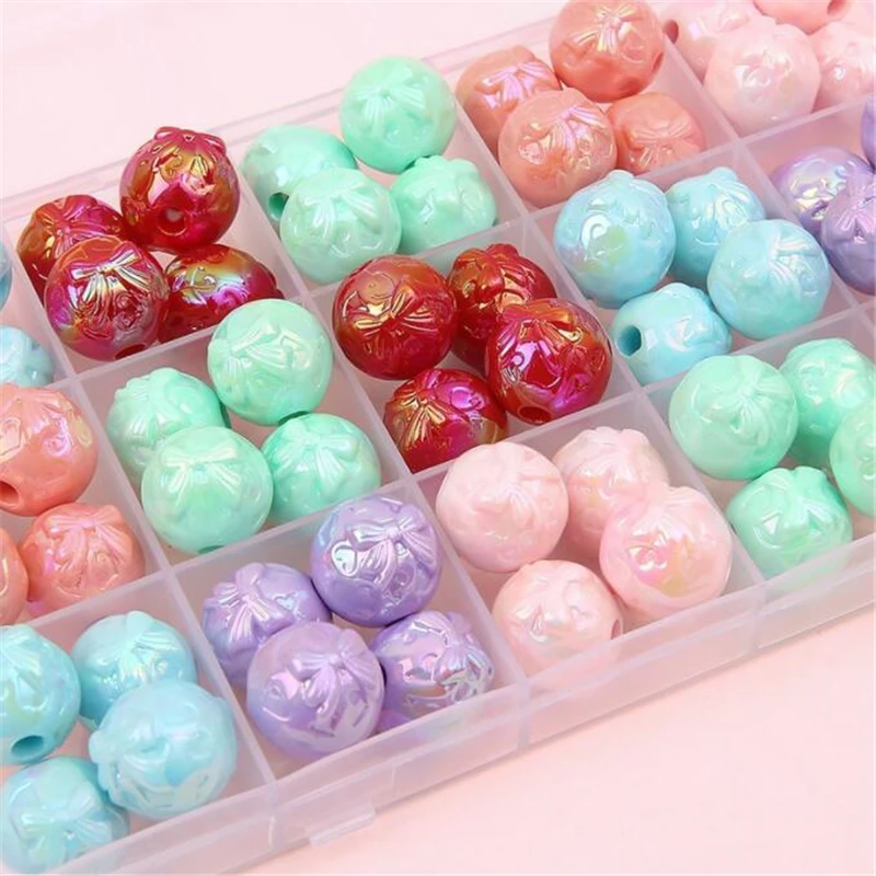 

10pcs/lot new creative 16mm knotbow acrylic round beads connectors for diy earrings keychain bracelet jewelry accessories