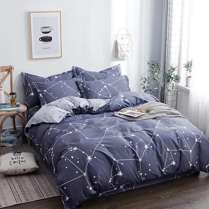 Constellation 100% Cotton Duvet Cover Set, Space Star Celestial Galaxy Astrology Bedding for Kids Boys Men Soft Bedroom Decor 3