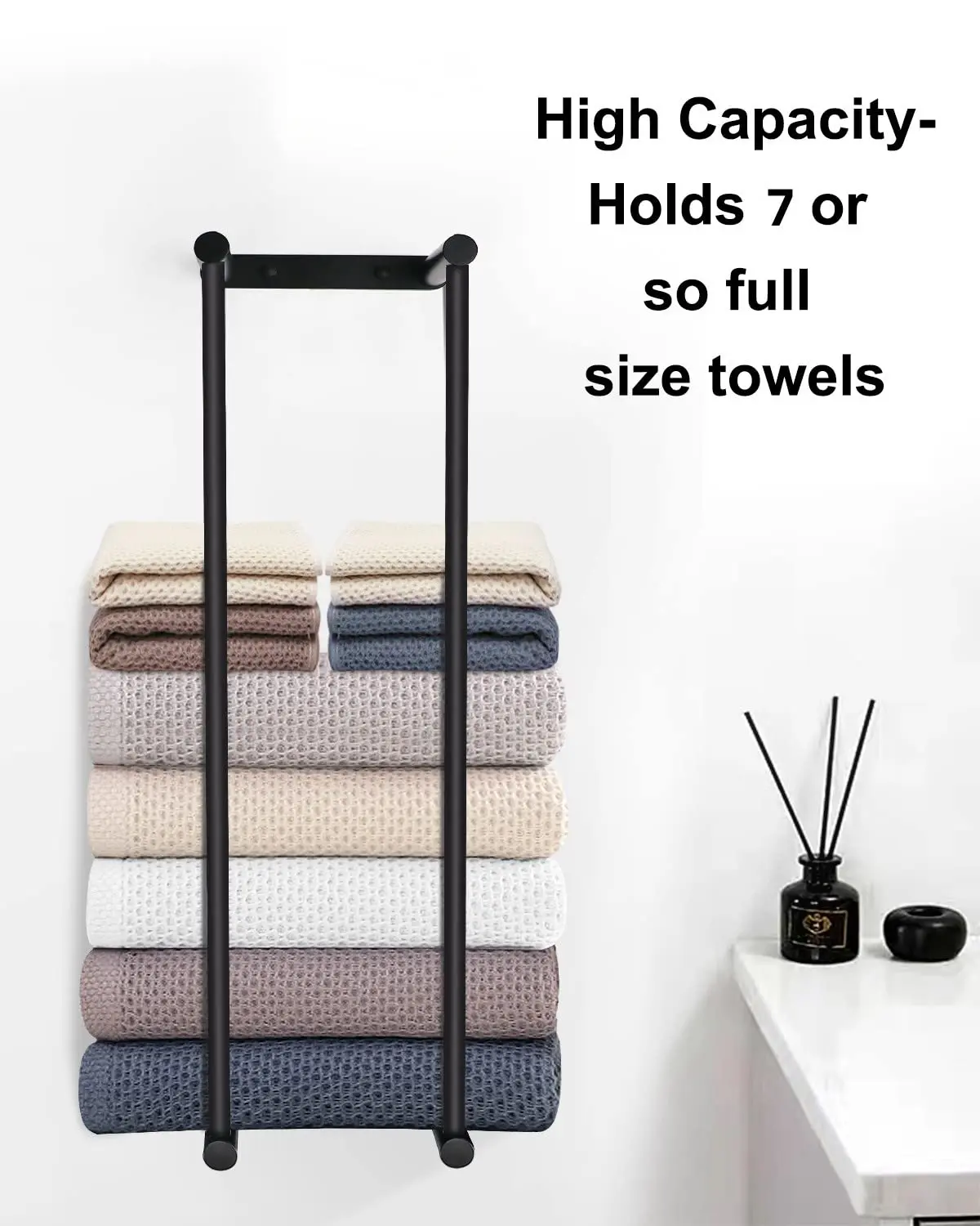 Bathroom Wall Towel Rack for Rolled Towels, Stainless Steel Bath
