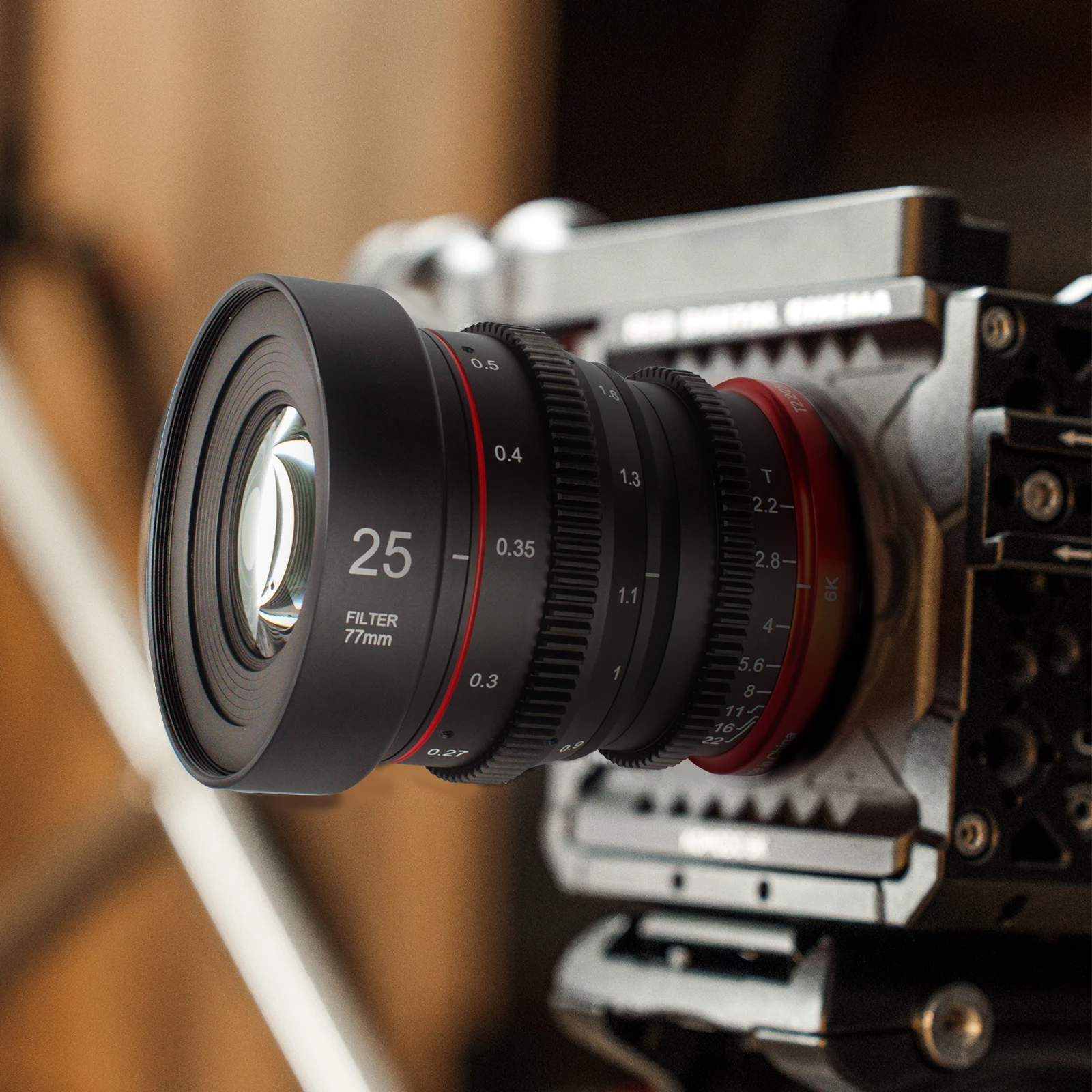 Meike Mini Prime 25mm T2.2 RF 시네마 렌즈 Canon RP R3 R5 R6과 같은 카메라 R 마운트 카메라 용 수동 초점