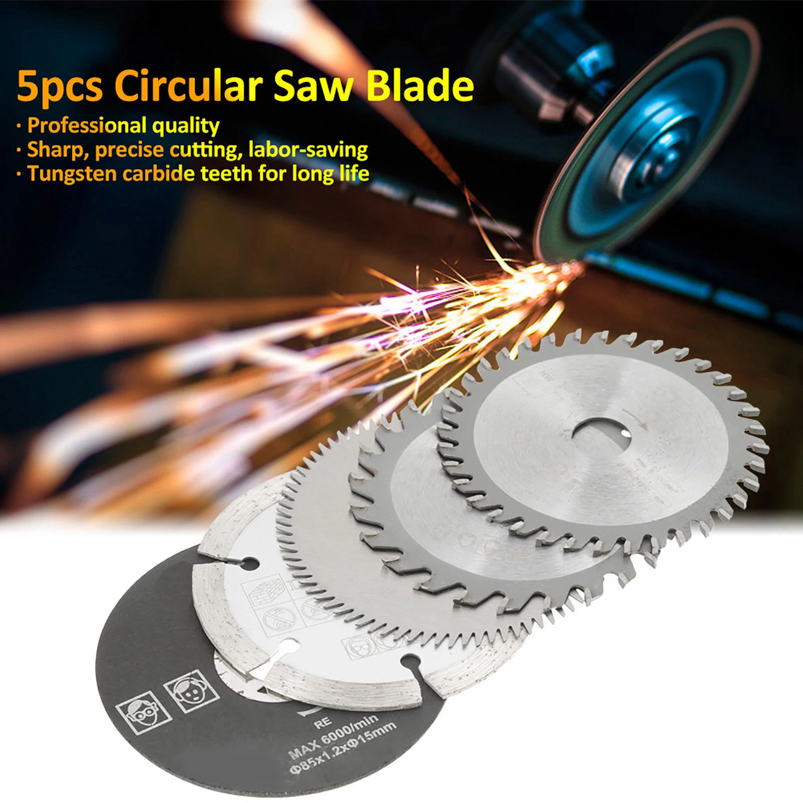 Circular Saw Blade Saw Cutting Blade 85mm Inner Diameter 15mm Mini Carbide Circular for Cutting Tool Disc