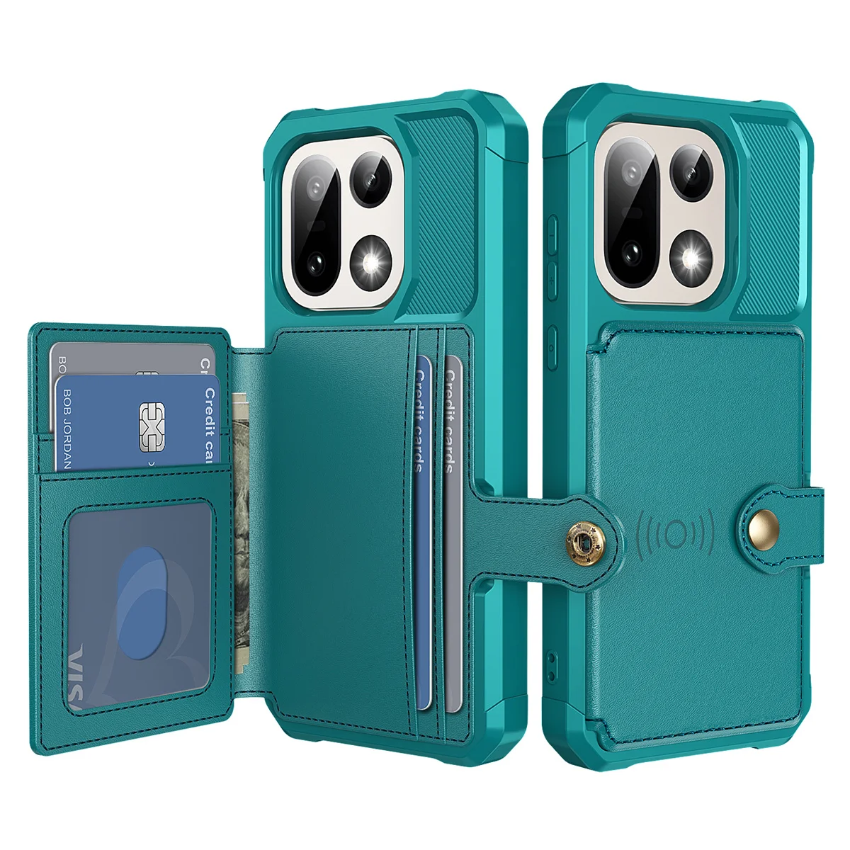 Luxury Leather Magnetic Phone Case with Card Slots and Shockproof Wallet Lens Protection Cover