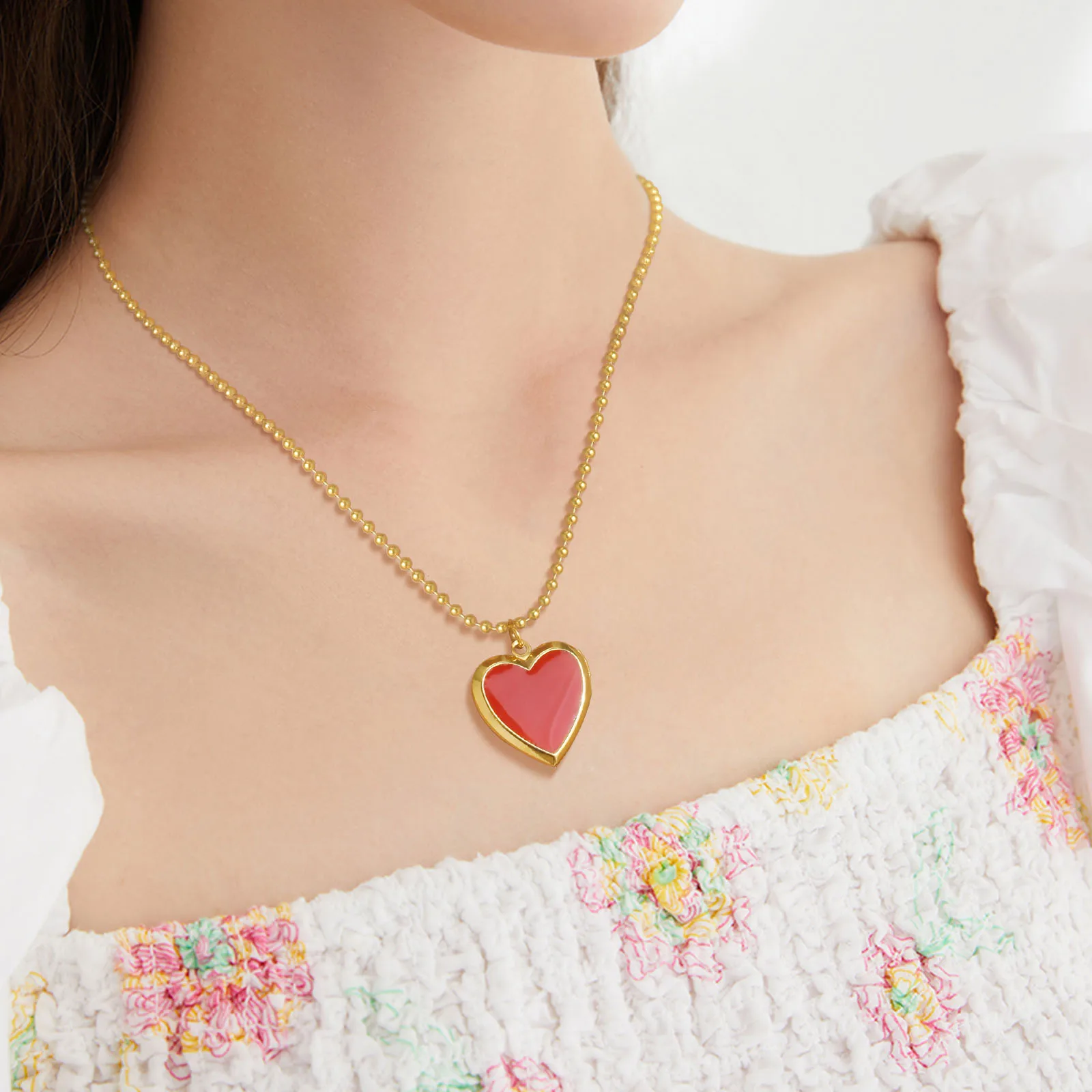Rose Gold Heart Locket Pendant Necklace