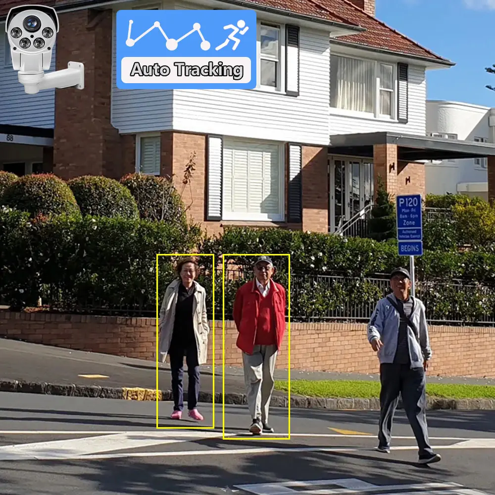 Telecamera IP di sicurezza 4K 8MP SONY415 POE 5MP 5X 10X Zoom ottico Autofocus Audio Tracciamento umano IR 50m Versione notturna con scheda SD - immagine 5