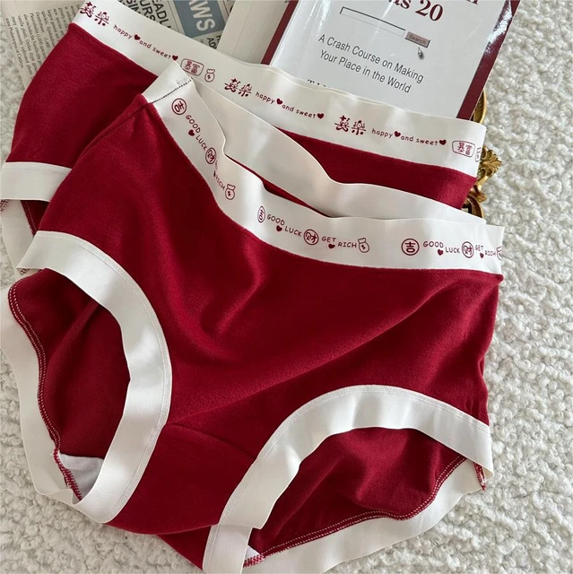 Yinilomo 4Pcs Women's Red Underwear, Chinese New Year Lucky Dragon Briefs  Panties Birthday Spring Festival Cotton Undies Knickers (Red,M) at   Women's Clothing store