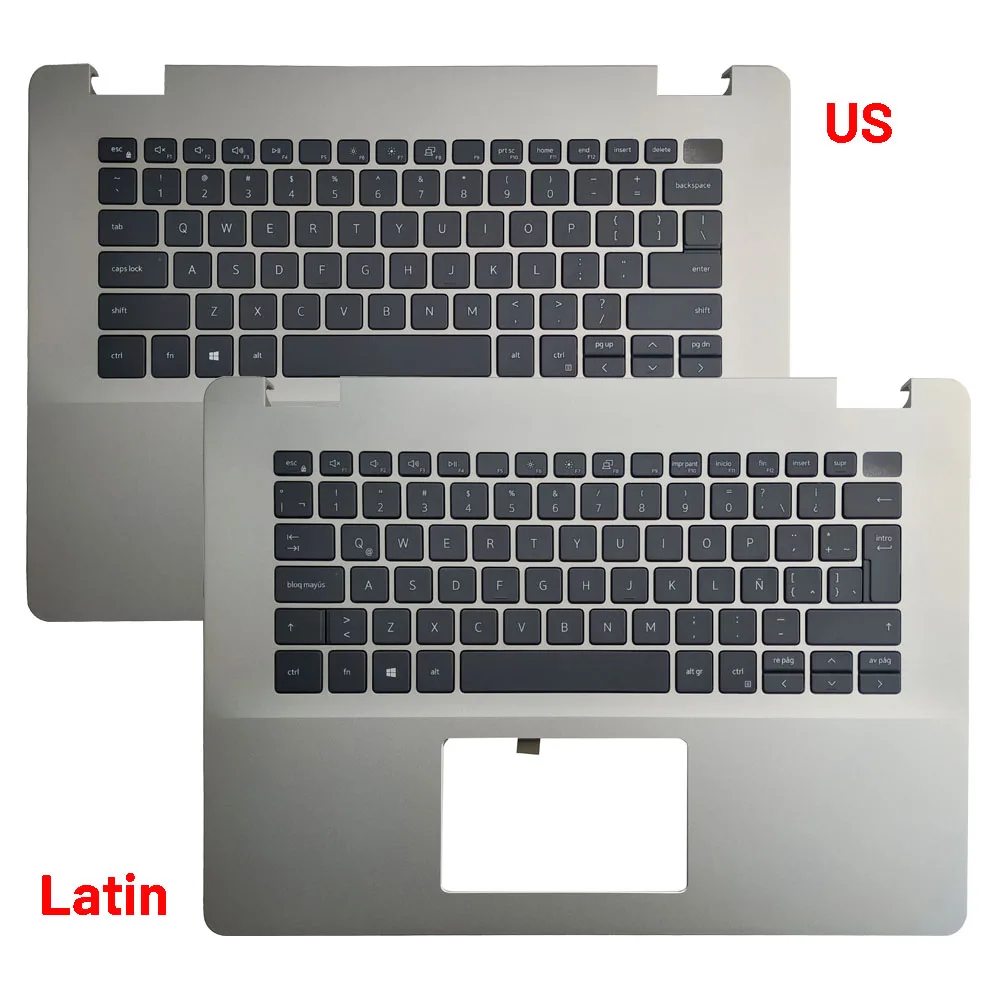 para Dell Vostro 3400 3405 V3400 Russo Brasil Espanhol Latim Nós Teclado com Palmrest Tampa Superior 0cx6t3 Novo Case - Imagem 2