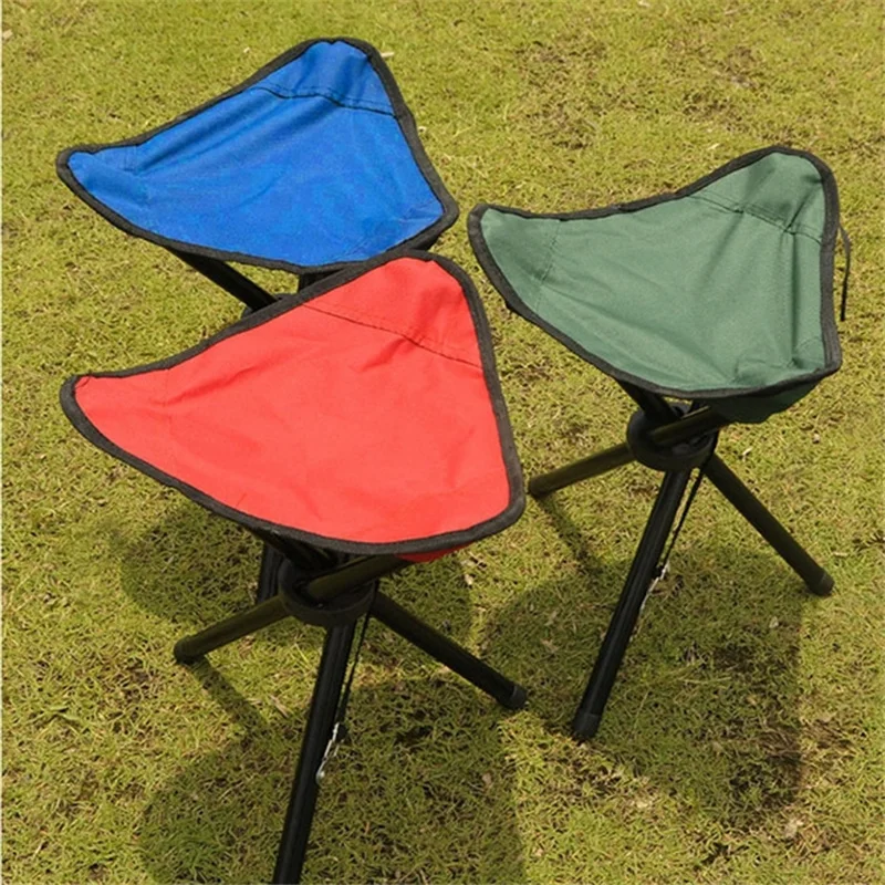 Portable 1PC Foldable Outdoor Triangle Beach Chairs Stool Lightweight Ultralight Camping Fishing Picnic Chair Multifunction 2