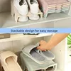 5pcs Creative Shoe Stand Set, Double Space-Saving Plastic Shoe Rack, Foldable Double-Layer Slippers Door Shoe Organizer 4