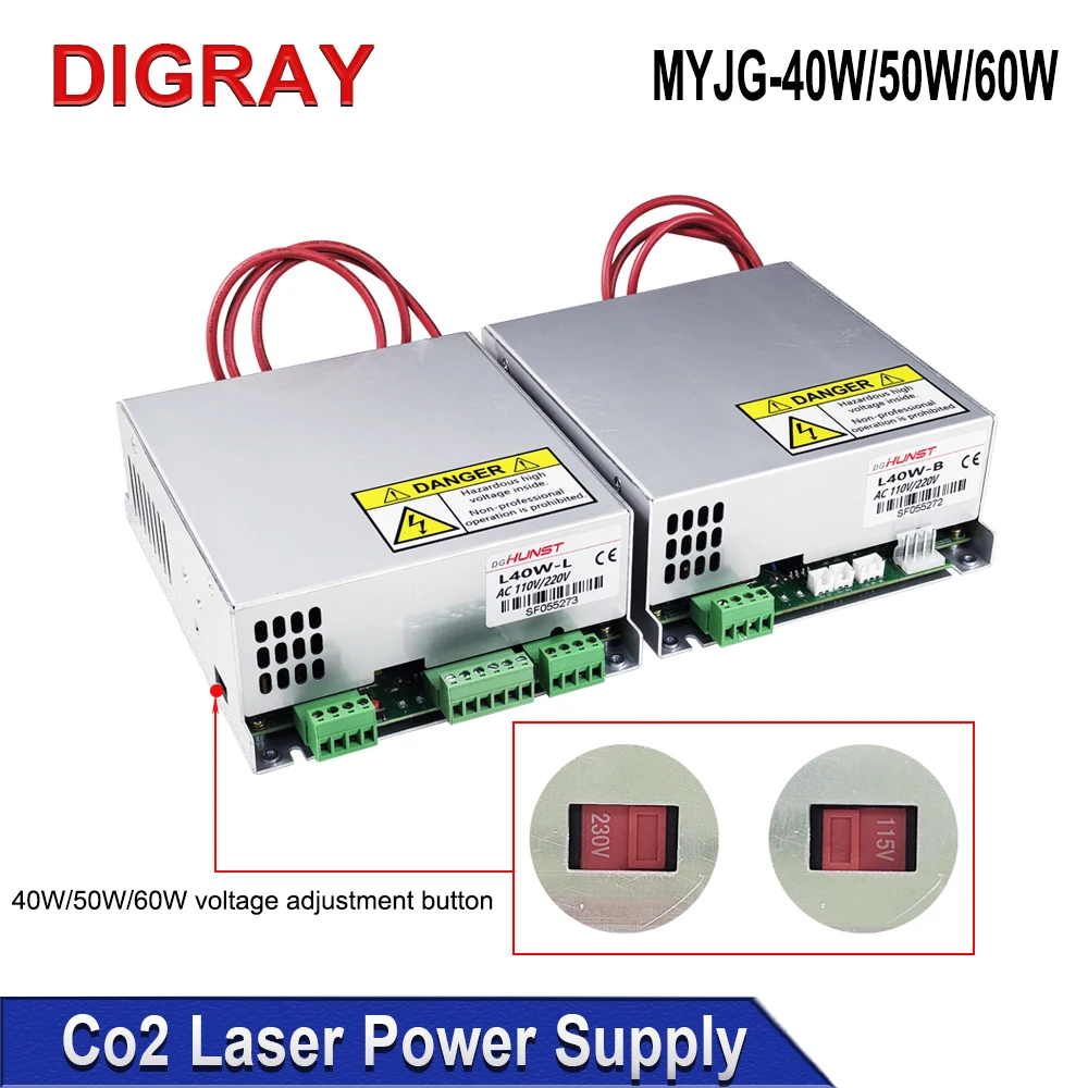 DIGRAY 40W 50W 60W Co2 레이저 전원 공급 장치 MYJG-40W 50W 60W 40W 60W 레이저 절단 및 조각 기계용