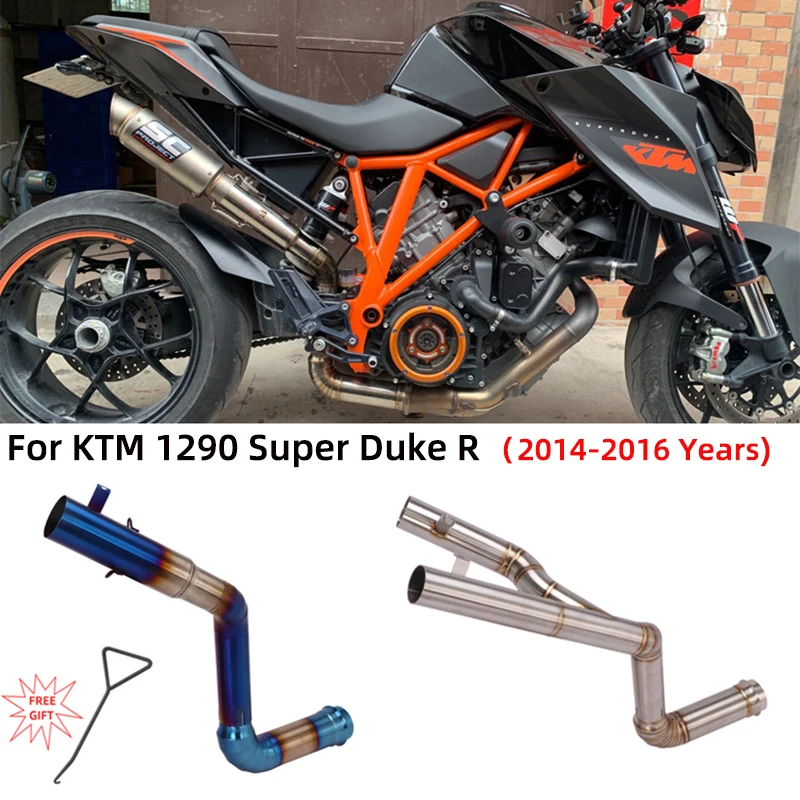 

Slip On For KTM 1290 Super Duke R 2014-2016 Motorcycle Exhaust Escape Muffler System Modified Mid Link Pipe Eliminator Enhanced