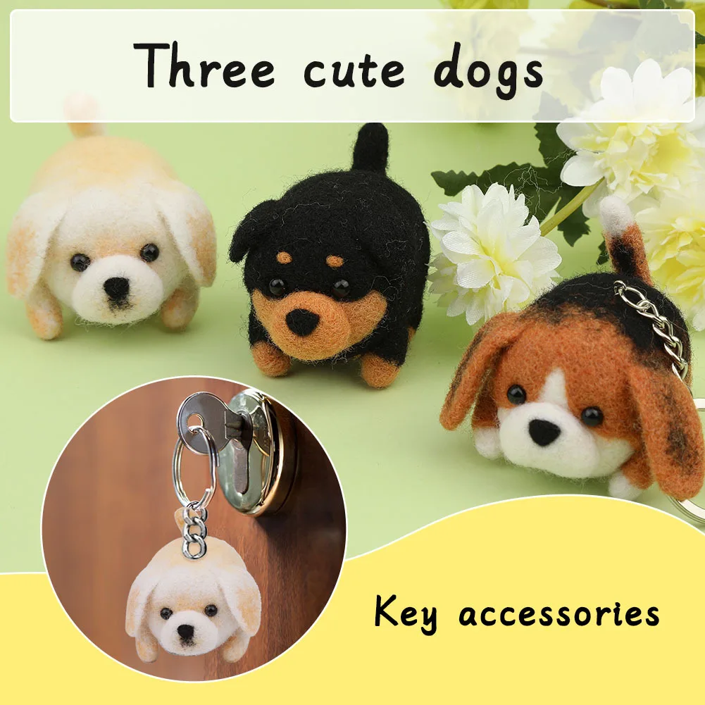 Animals Cat Dog DIY Needle Felting Set with Foam Mat for Handcraft Project Beginners Needle Felting Supplies Kits with Tools wool felting kit needle felt kit needle felting mat