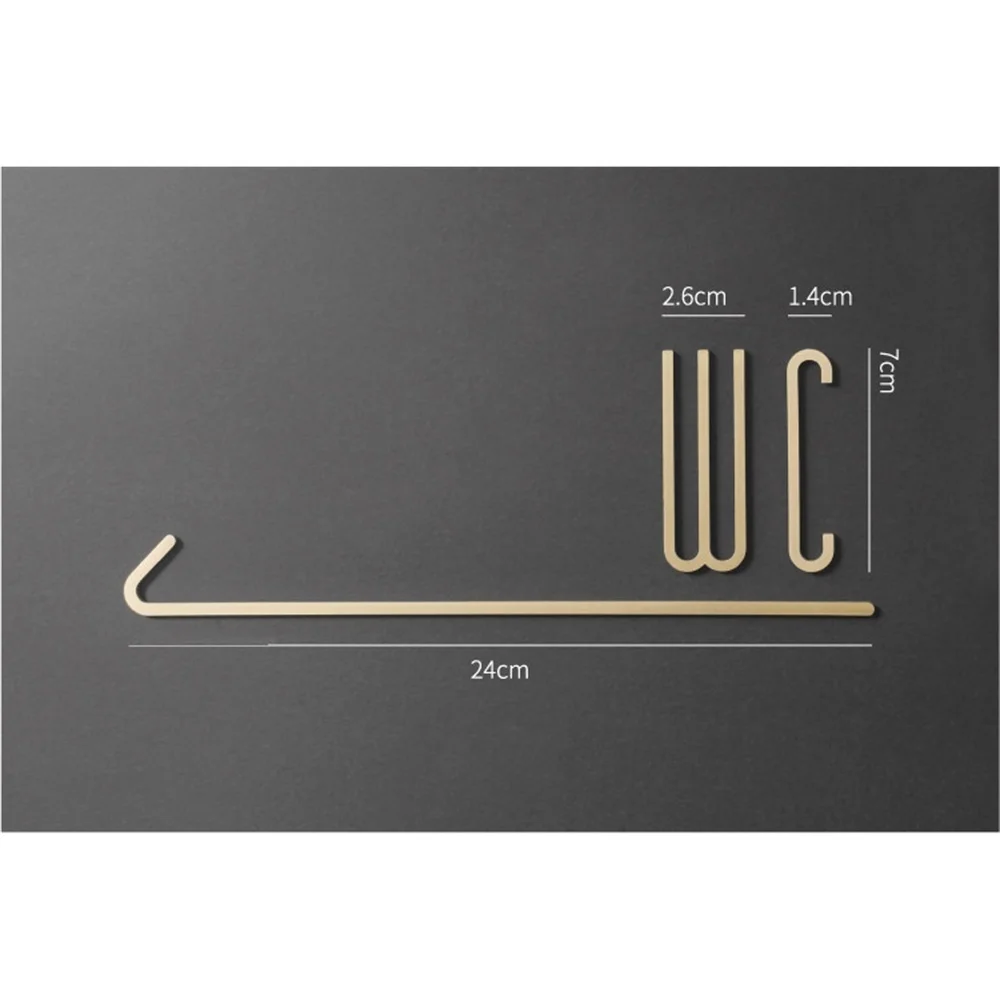 Brass Creative Men's and Women's Toilet Doorplate Wash Room Sign Wc Plate Metal Signage Board