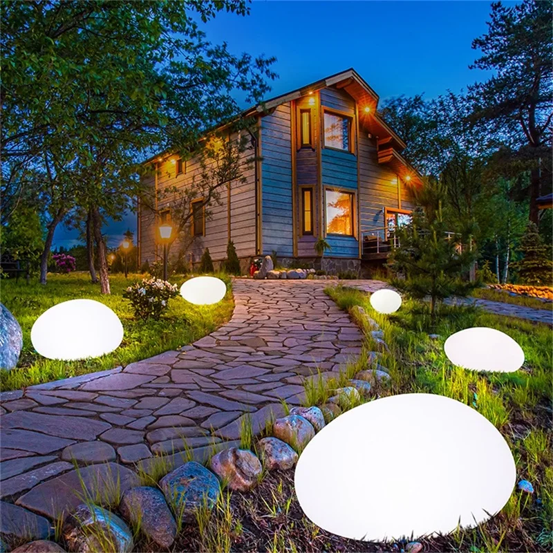 

Outdoor Solar Lamp Led RGB Garden Modern Creative Stones Lawn Lamps Waterproof IP65 Decoration home backyard garden lights