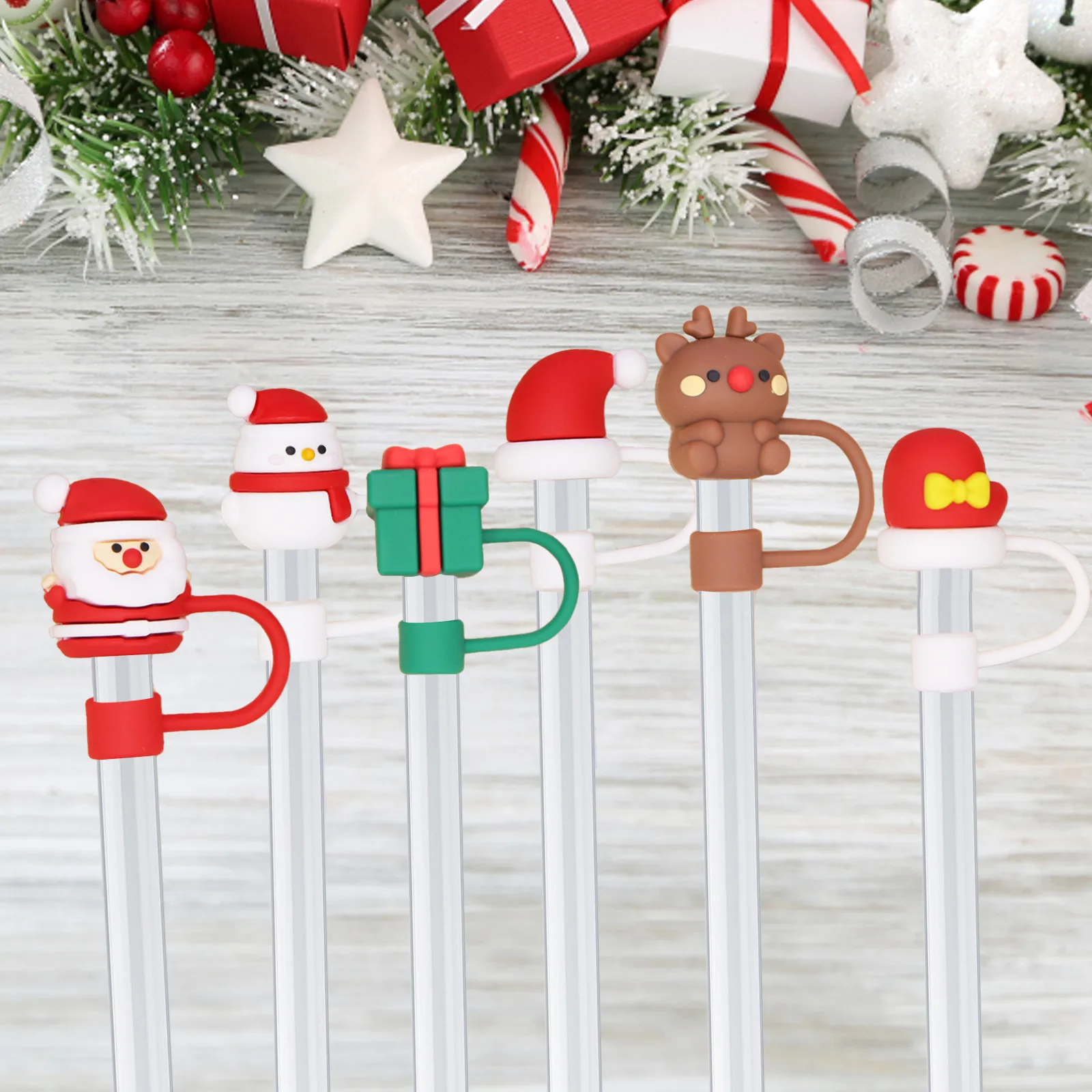 Christmas Limited Straw Covers For Straw - 2 Size 8mm & 10mm Silicone Straw  Toppers For Tumblers, Cute 3d Straw Stopper Straw - AliExpress