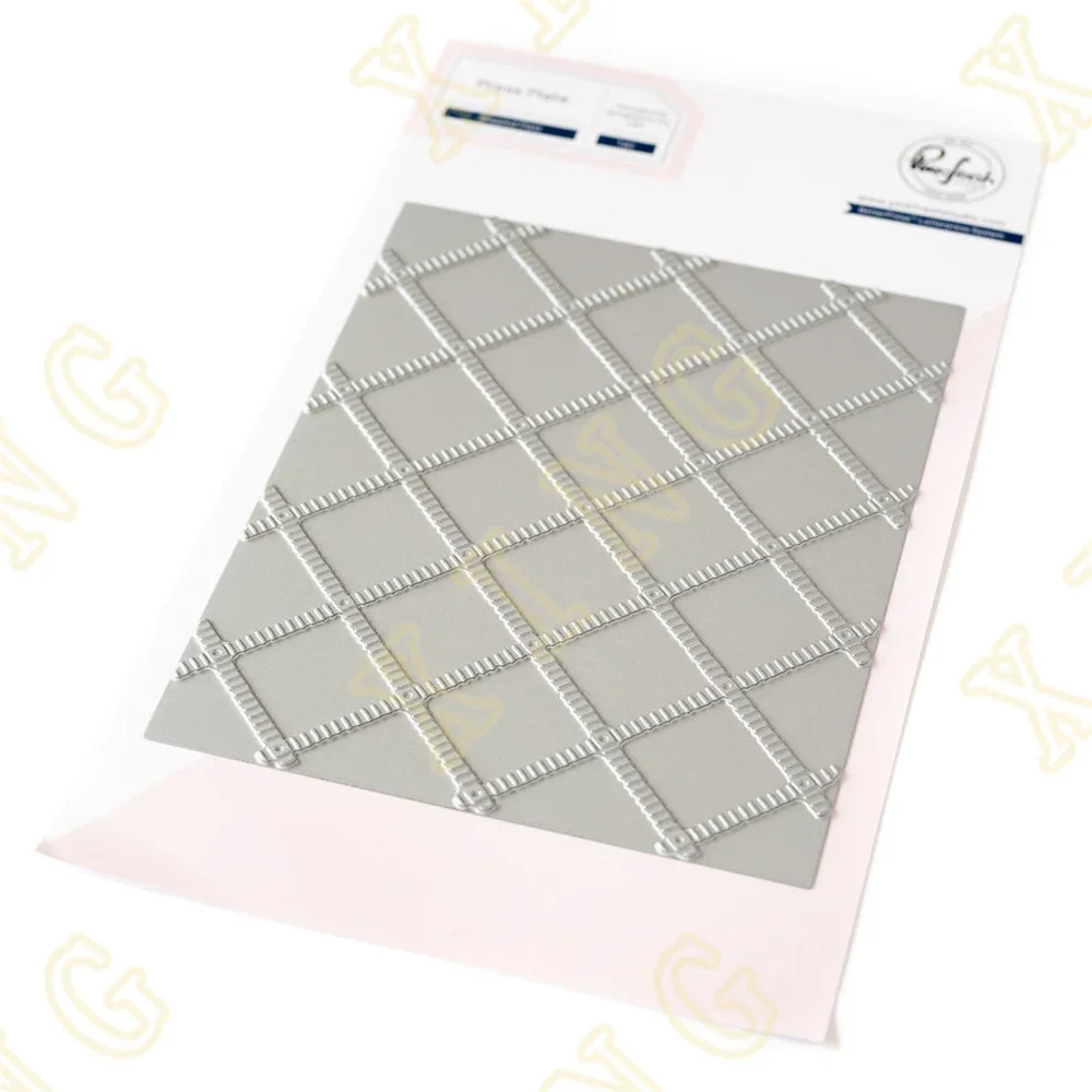 

New Stippled Plaid Press Plate Metal Hot Foil Scrapbook Diary Decoration Stencil Embossing Template DIY Greeting Card Handmade