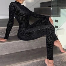 

Zoctuo Black Jumpsuit Overall Women Autumn Long Sleeve Mesh See Through Bodycon 2021 Fall Female Wholesale Clothes Streetwear