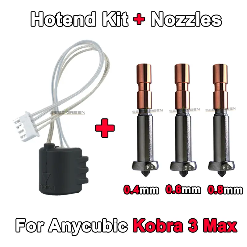 Newly Upgraded Nozzle For Anycubic Kobra 3 Max throat Kobra 3 Max Combo Nozzle 0.4mm 0.6mm 0.8mm Fast Heating image 15