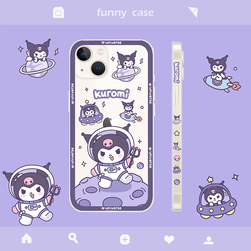 Ударопрочный чехол для телефона Cinnamorol Kuromi Kawaii мультяшный Iphone 12 11 13Pro Max Xr X Xs с