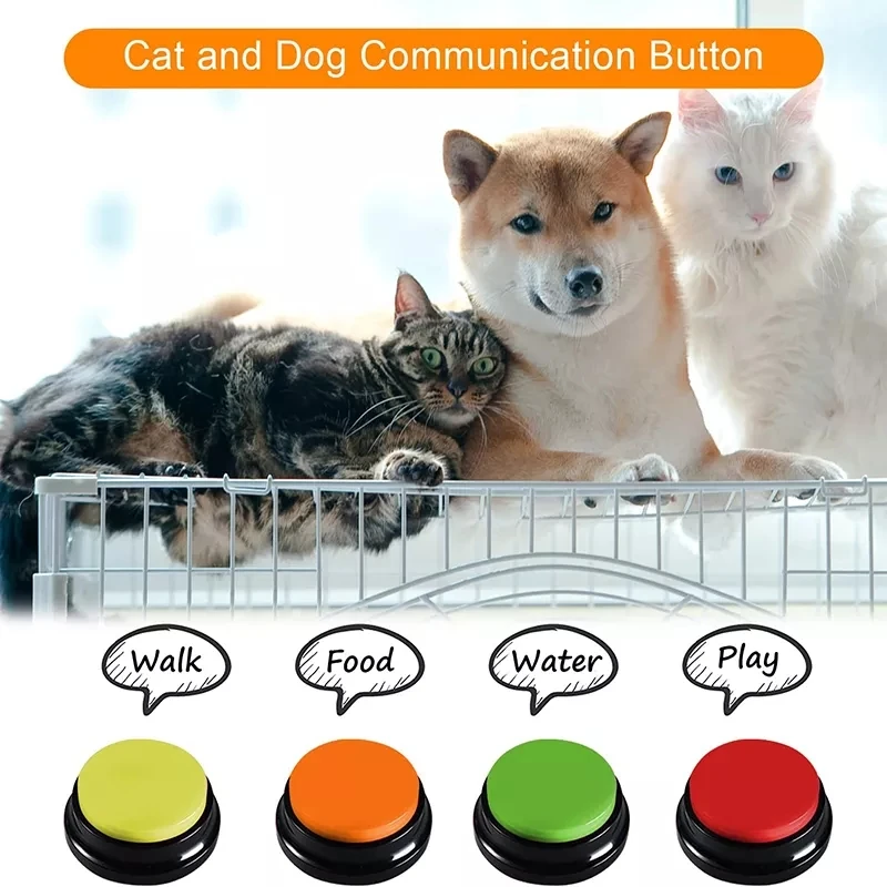 Pet Buttons for Communication Talking Voice Recording Dog Speaking Recordable Buttons Cat Training Funny Gift for Answer