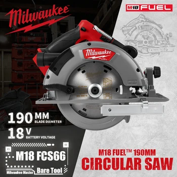 밀워키 M18 FCS66/2732 M18 연료™브러시리스 무선 원형 톱, 리튬 전동 공구, 5800RPM, 190mm, 18V