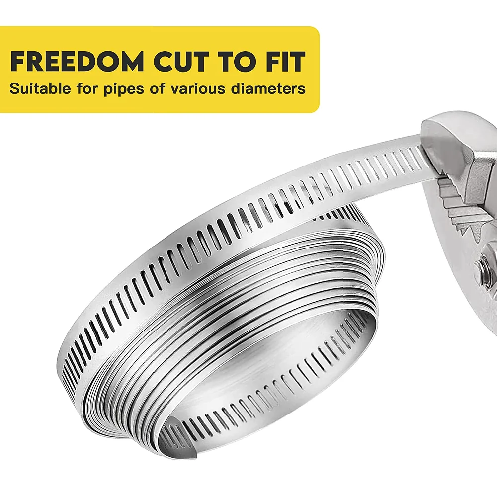 12.7 stainless steel worm drive hose clamp, adjustable DIY hose clamp, conduit width 304mm