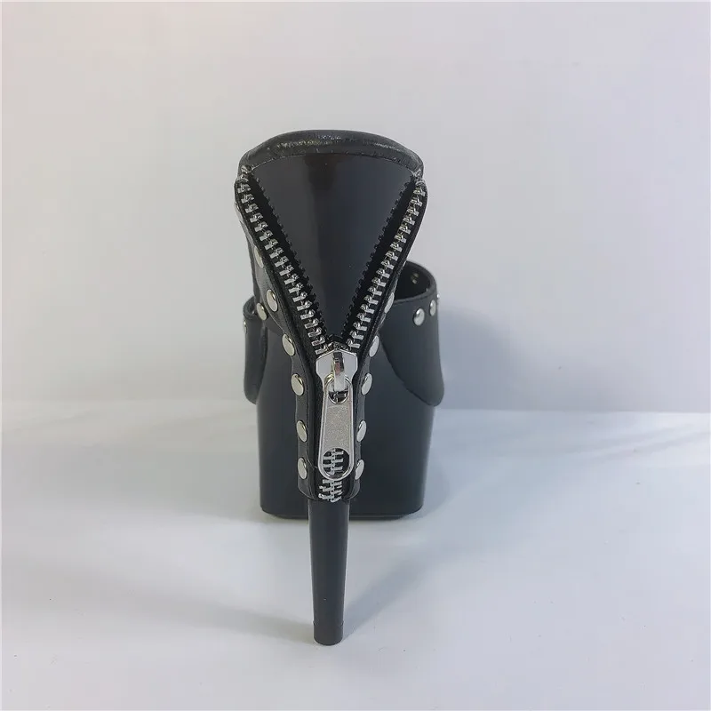 15cm Zipper sexy skinny super star shoes, fashion 6 inch heels, summer baking paint, rivet decorations dance shoes