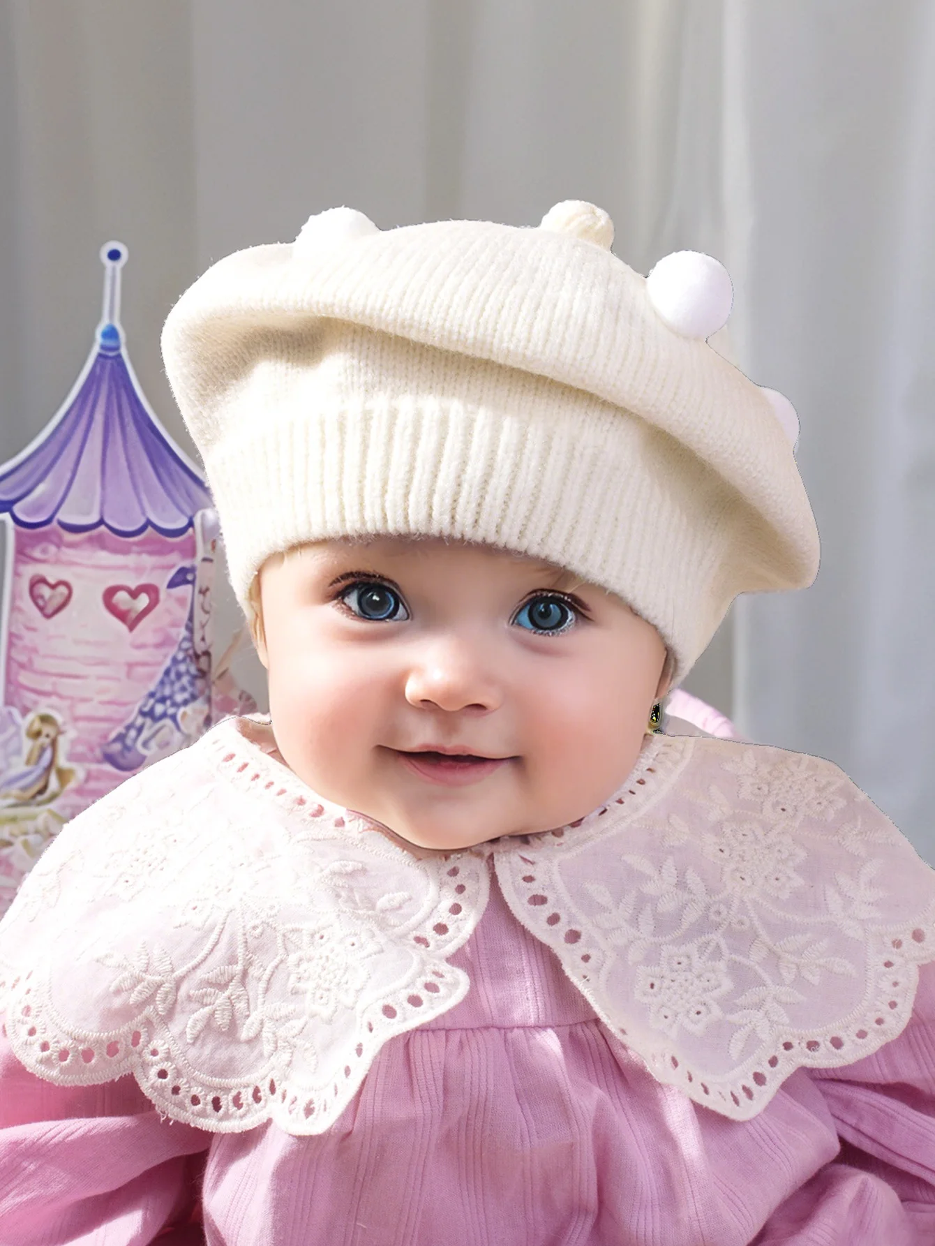 1pc Baby Beret Hat for Newborn 1-3 Years Old