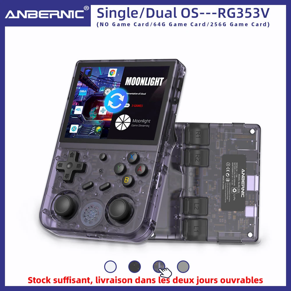 ANBERNIC Console de jeu rétro portable RG353V RG353VS RK3566, 3.5