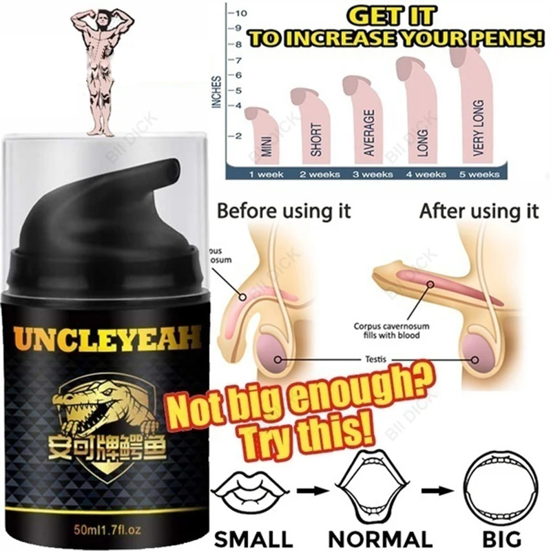 Penis Enlargement Cream Sexual Lubricant Ejaculation Delay Product for Men Penis Massage Oil 50ML