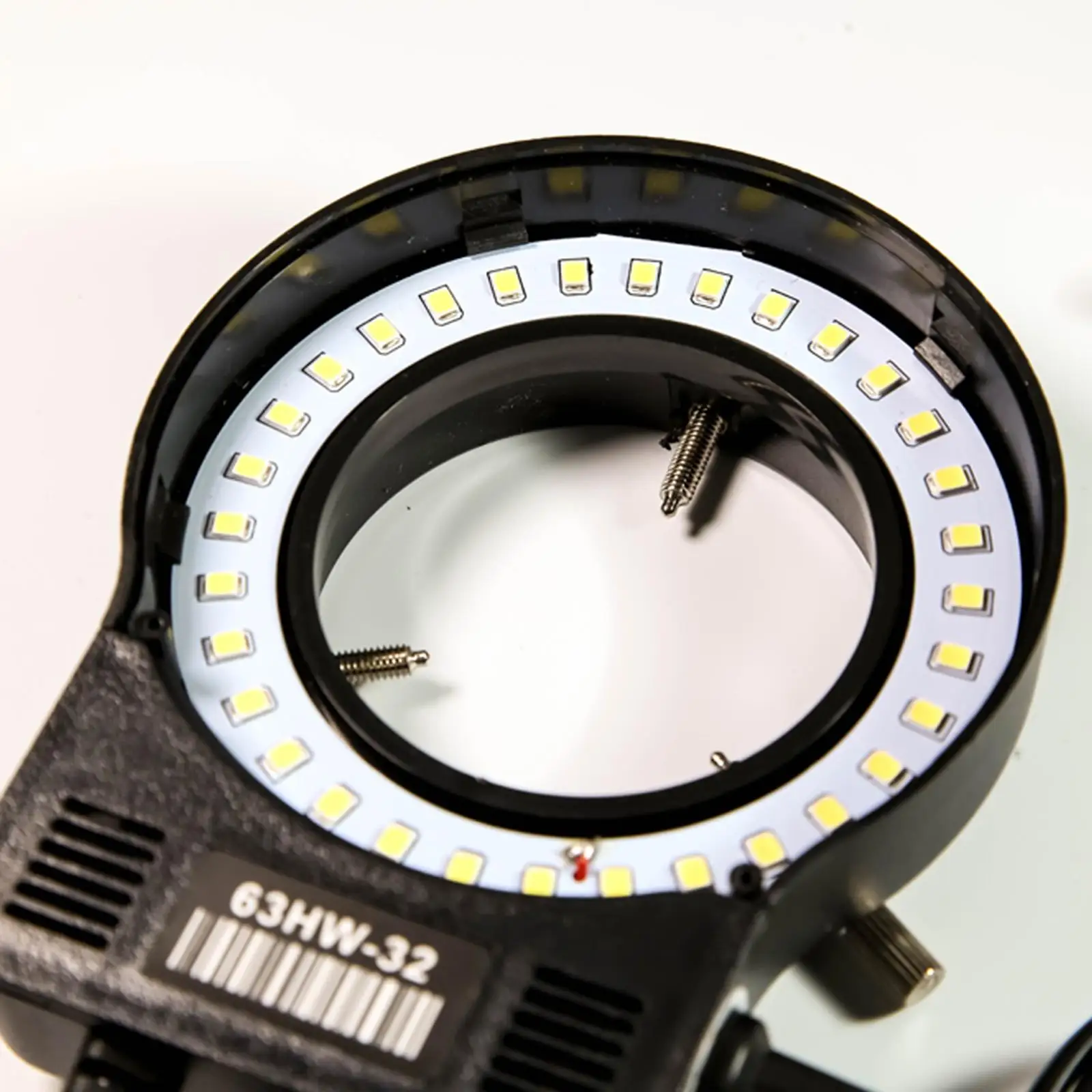 현미경 조절 가능 32 LED 링 라이트 일루미네이터 110V, 강력하고 집중된 그림자 없는 조명 전문가용 미국산