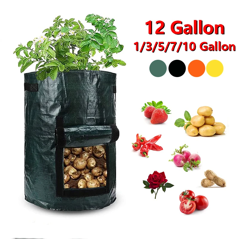 Potato Grow Bags PE Vegetable Onion Cultivation Planting Bag Fabric Bags Garden Seedling Pot Plant Growth Bags Farm Garden Tool