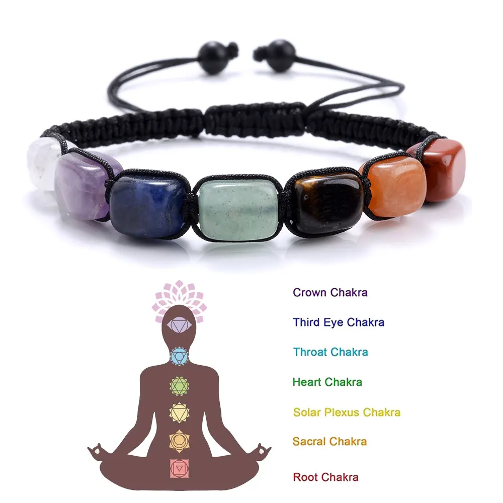 Bracelet Jewelry Reiki Healing Stone 7 Chakra For Women Men Meditation
