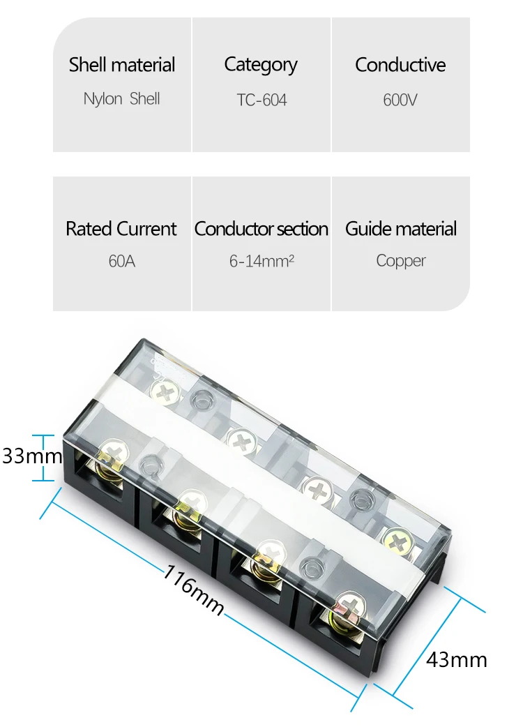 2列ストリップバリアスクリューターミナルブロック600V 25A固定ワイヤーコネクタ3/4/5/6/8/10/12ポジション(25A TB25バリア  スクリューターミナルブロックTBシリーズワイヤーコネクタ600V 25A 3/4/6/8/10/12ポジション コネク TB-2506  เทอร์มินอล บล็อก 600V 25A TB ... TC高電流バリアスクリューターミナルブロックTC60シリーズワイヤーコネクタ600V 60A 602/3/4/5ポジションコネクター