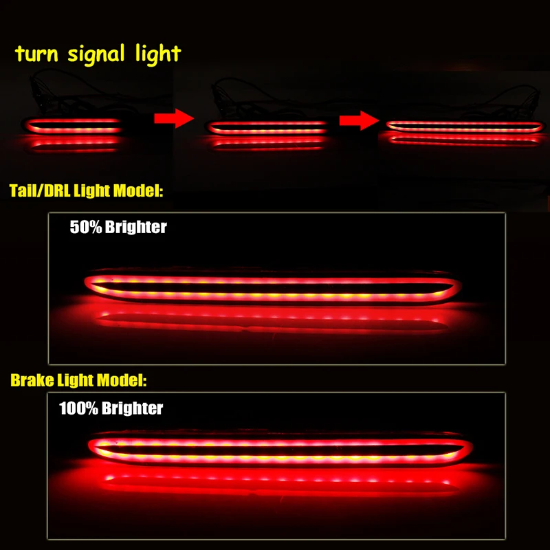 LED Rear Bumper Reflector Light for Honda Accord 8 MK8 Saloon 2008-2015 EU Versi