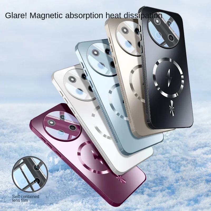 MagSafe Shockproof Matte Frosted Phone Case with Lens Protection