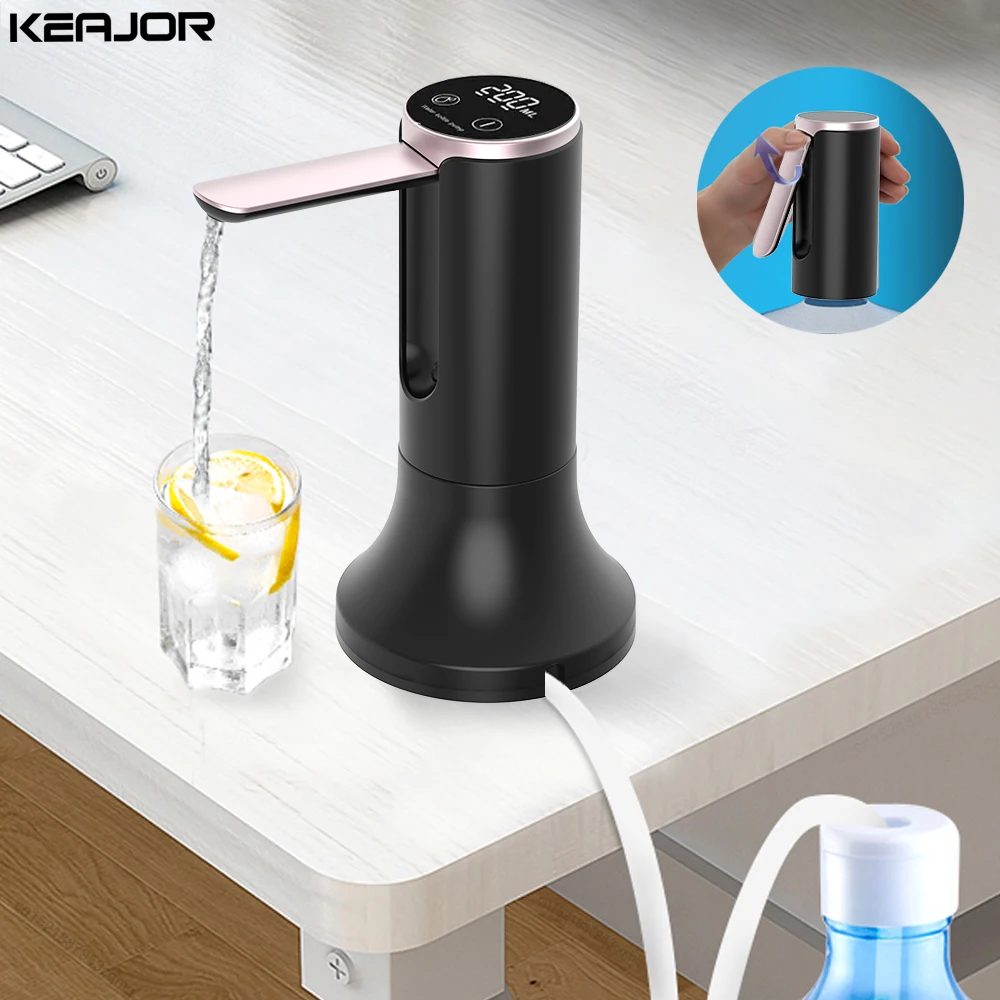 Electric Water Gallon Bottle Pump Foldable Automatic Water Dispenser 19 Liters Bottle Rechargeable Desktop Drinking Water Pump