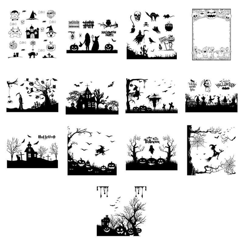 

Halloween Series Clear Silicone Seal Stamp Scrapbooking DIY Photo Album Decoration Card Making Embossing Rubber Stamps DropShip