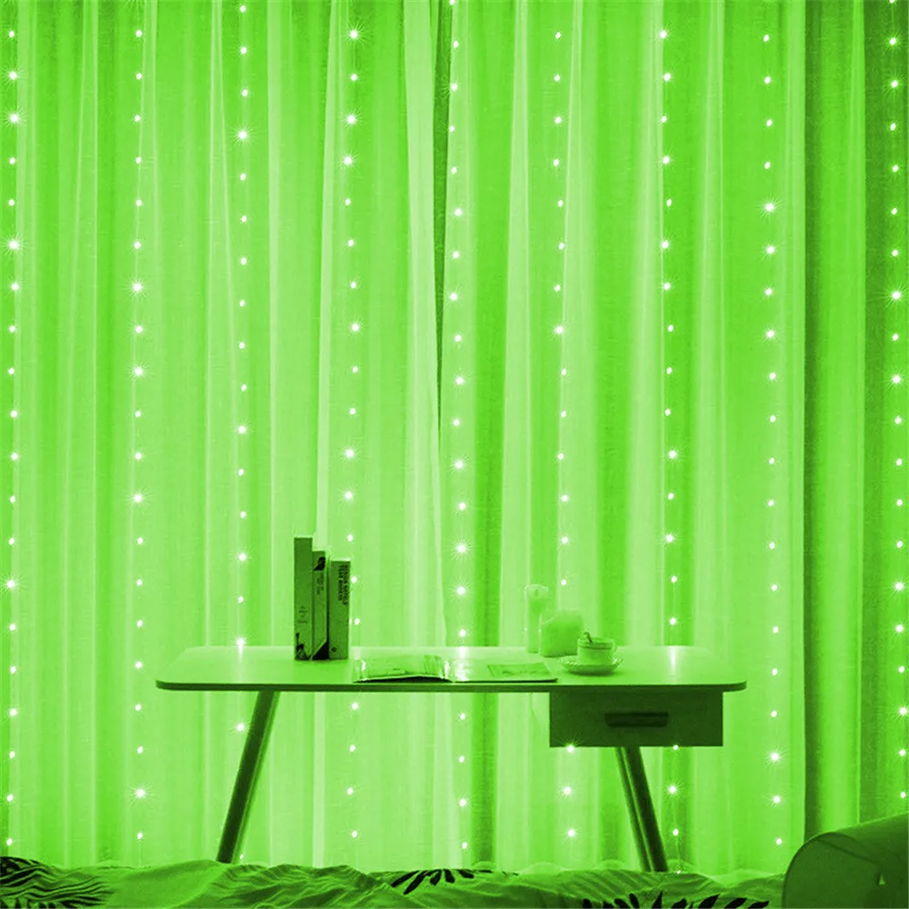 thumbnail image 1 of Decoración navideña de Año Nuevo 2025 para el hogar, cortina de luces LED con USB, luces de hadas, decoración de árbol de Navidad, decoración de dormitorio, 1 of 5