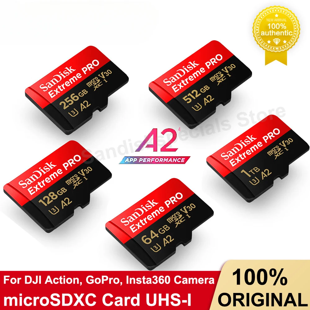 SanDisk Micro SD Card Extreme Pro microSDXC Card UHS-I 1TB 512G 256G 128G  64G U3 V30 4K Memory Card Adapter for Camera DJI GoPro