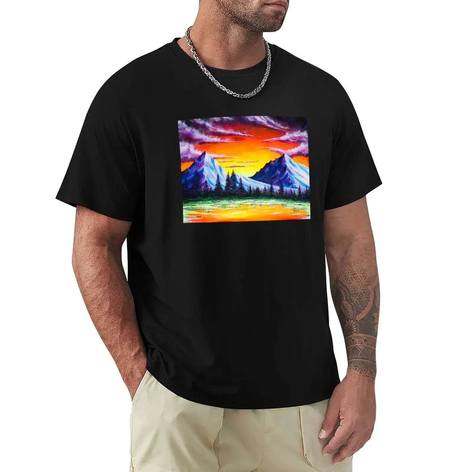 

Mystic Mountains T-Shirt tops plus sizes summer tops big and tall t shirts for men