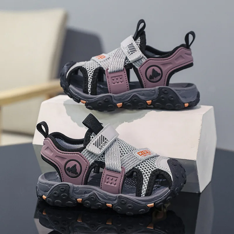 

Boys' toe sandals summer 2024 new non-slip kids sports beach shoes for middle and big kids casual boys' sandals