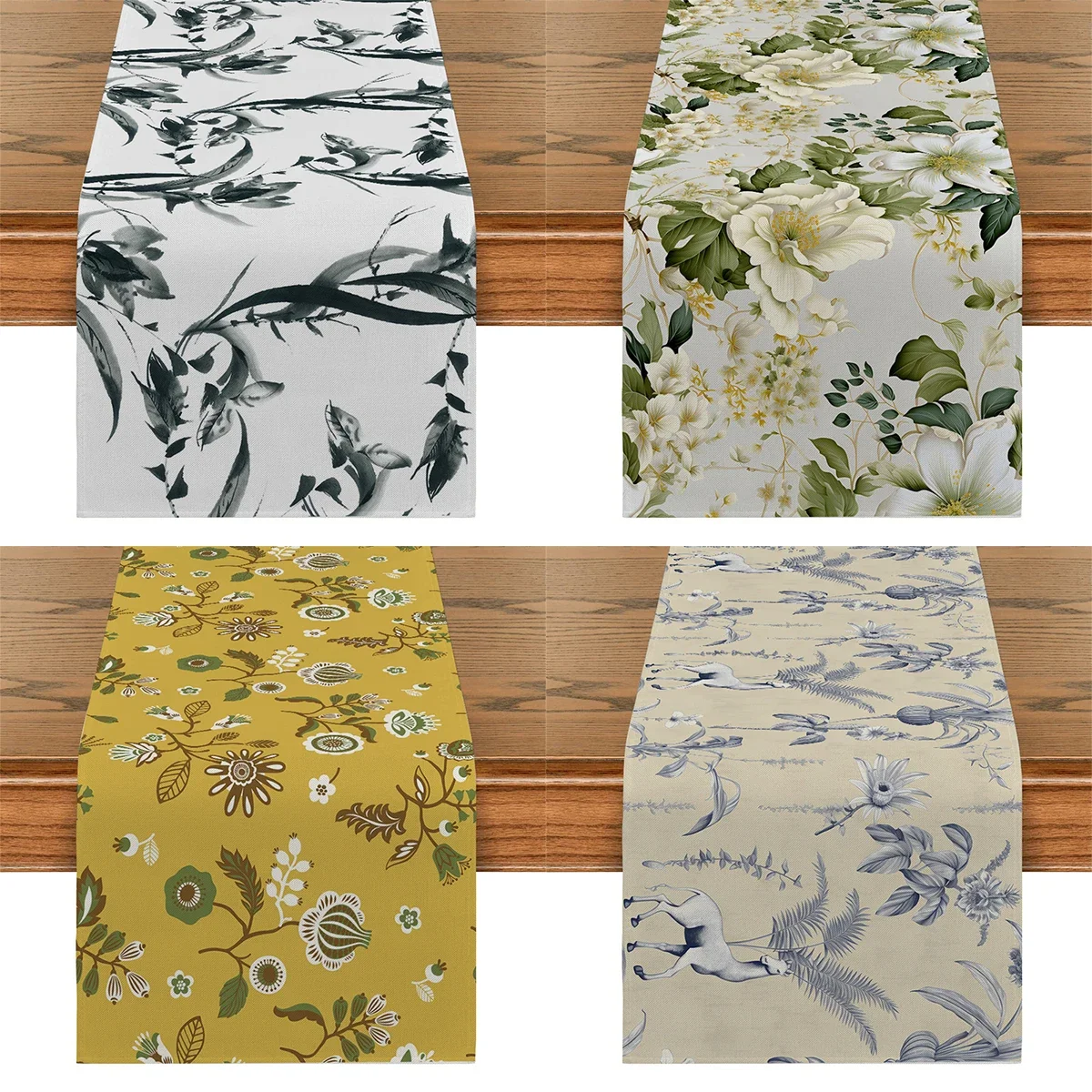 

Желтая настольная дорожка с рисунком лося, чернильная настольная дорожка для дома, кухни, гостиной, праздничное украшение для свадебных столов, аксессуары