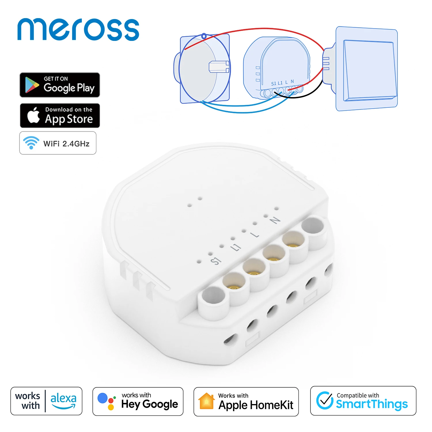 Meross HomeKit Outdoor Smart Plug Wi-Fi Outlet with 2 Grounded Sockets IP  44 Waterproof Support Alexa Google Home SmartThings - AliExpress