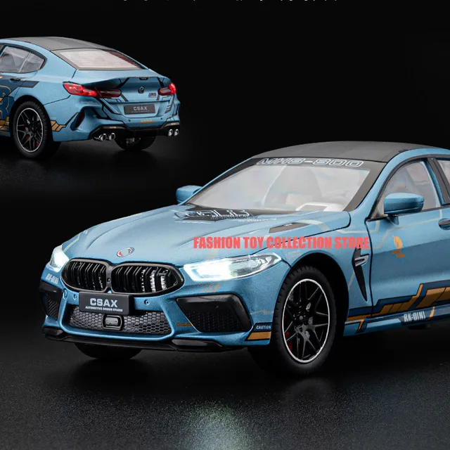 1:24 BWM M8 Fast & Furious Alloy Car Model Diecasts Toy With Sound and Light Vehicles Decoration Toys For Kids Gift 2