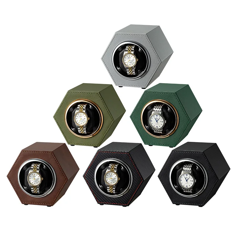 Watch Winder Box Automatic PU Leather Global Universal Power Cord Mechanical Watch Box Automatic Winding watch winder