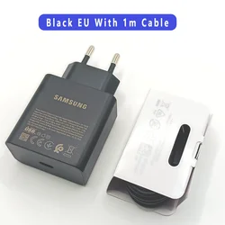 High - Power Samsung 60W PD Super Fast Charge Adapter - Black EU add Cable