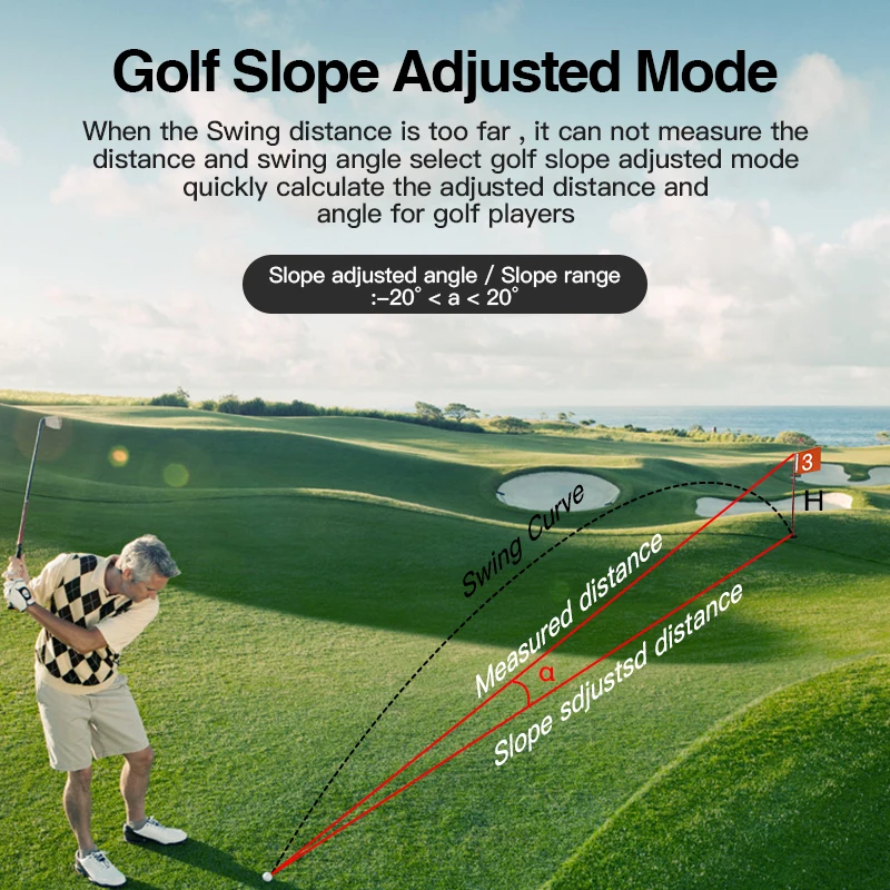 Mestek Golf Telescope Range Finder 600m 1200m Precision Locking Altitude and Angle Measurement Flag Locking Ramp Correction 1pc