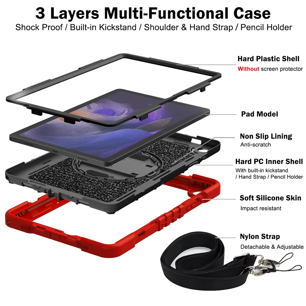 Heavy Duty Armor Case for 11-Inch Tablet - Kids Hybrid PC-Silicone Cover